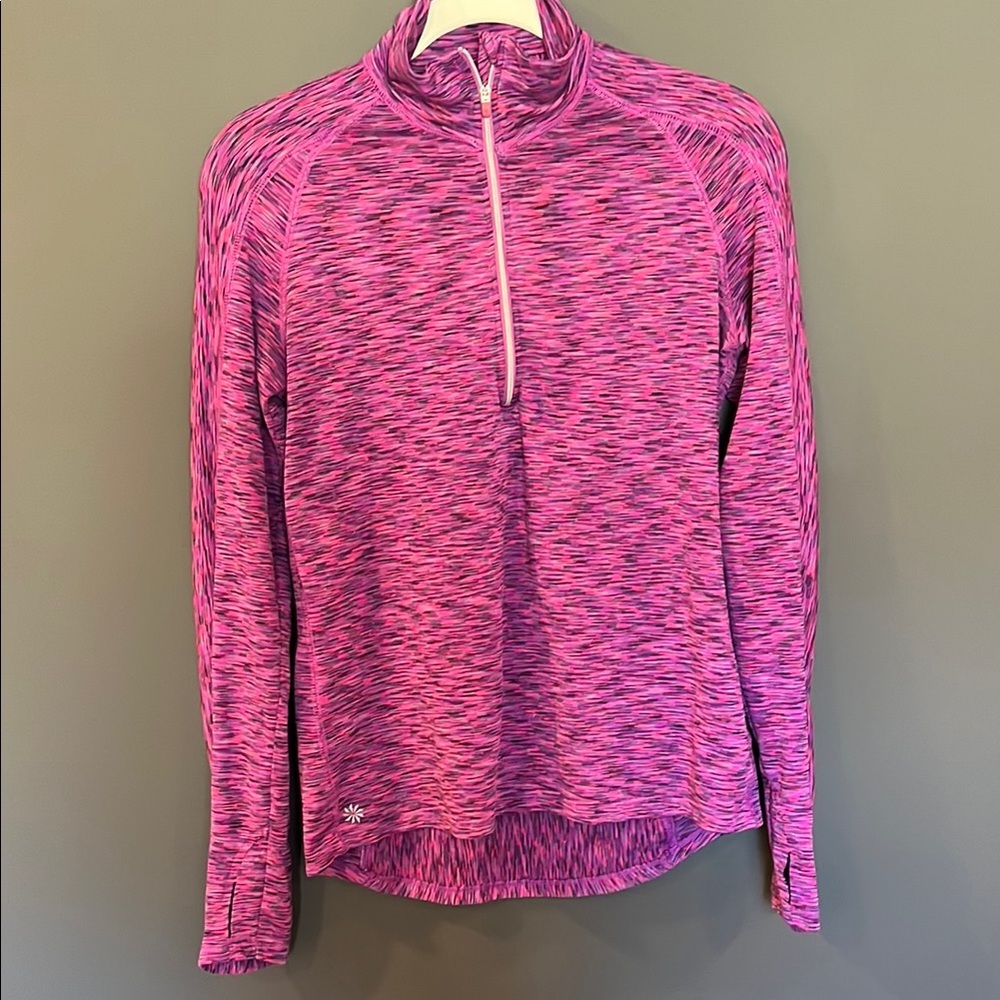 Athleta small Pink and Purple Quarter-Zip Pullover